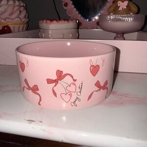 Juicy Couture Pink Bowl with Cherry Hearts and Bows
